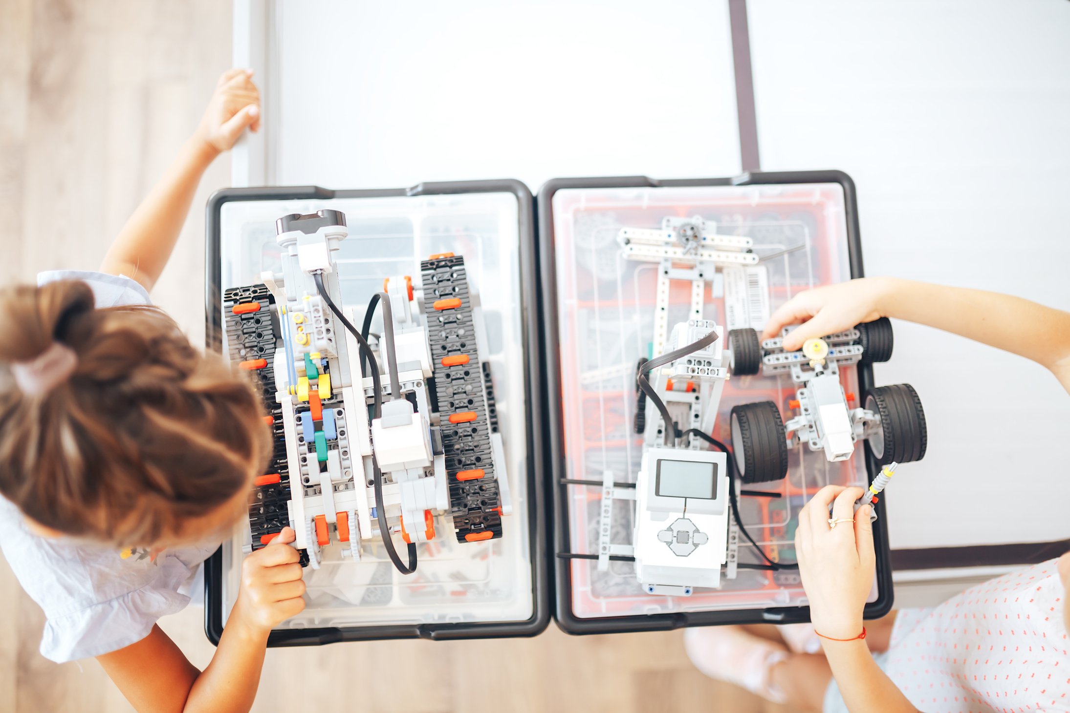 Schoolgirls in Robotics Class